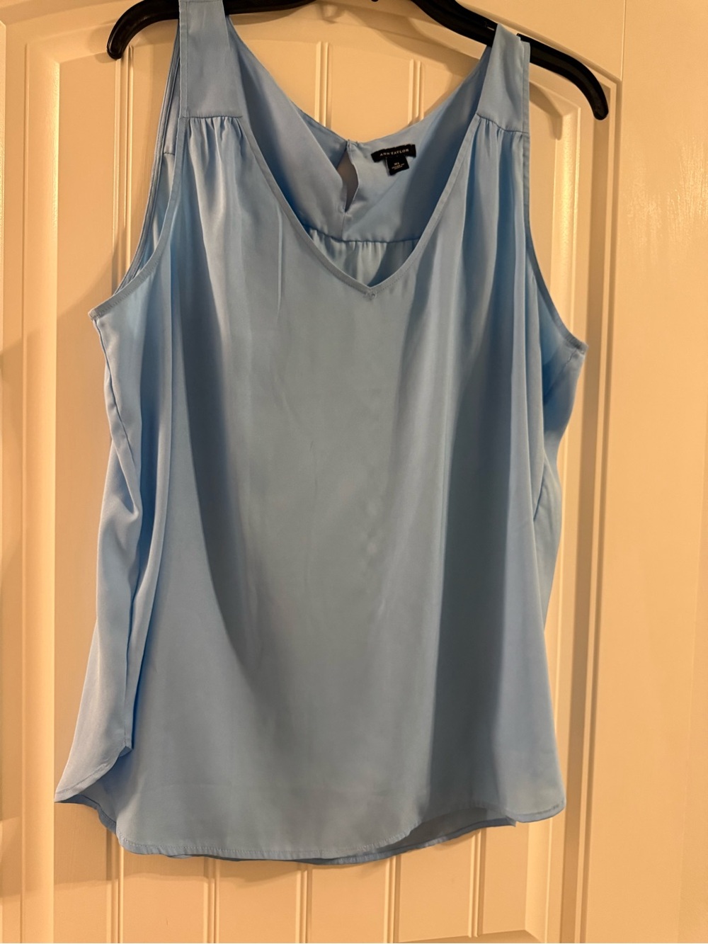 Ann Taylor Light Blue V-Neck Satin Camisole